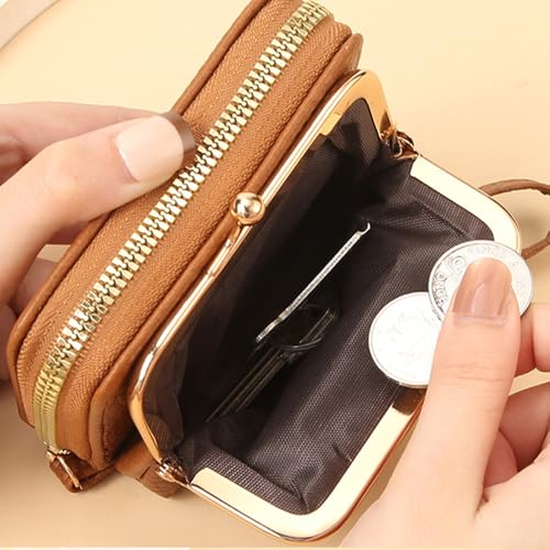 Fashion Short Wallet for Women Zipper Wallets Wrist Strap Card Bag with Multiple Card Slots Coin Purse3