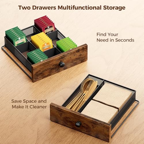 Plaviya Tea Bag Organizer and Storage with 2 Drawers for Countertop - image 7