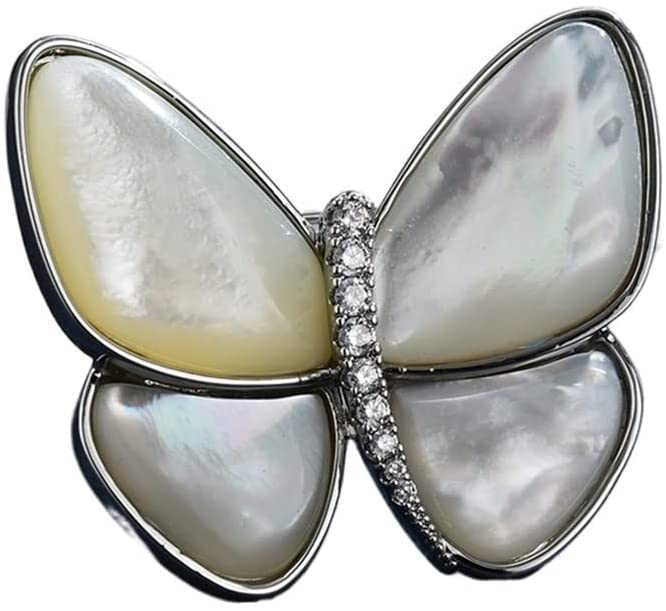 Spilla da Donna Farfalla in Metallo Strass intarsiato, Spilla, pinerium Bianco, pneumopatia, Decorazione Giacca Giacca Versatile Fiore al Seno