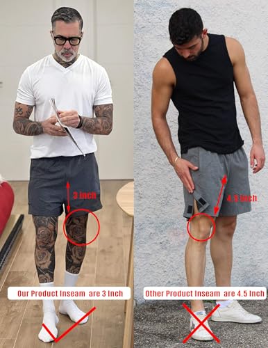 Deyeek Unisex Tear Away Shorts 3-inch Knee Hip Replacement Kit After Surgery Post Surgery Cotton Shorts Without Pocket3