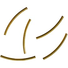 Craft County Curved Tube Beads Connector Jewelry for Necklaces, Bracelets, Homemade Accessories, and More Gold, 30MM - 50 Pack