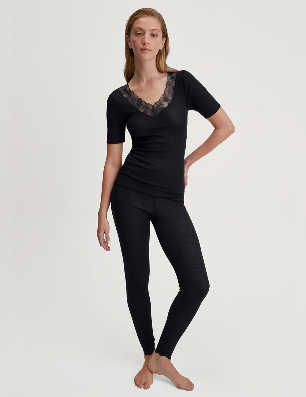 CALIDA Richesse Lace Panty Damen, aus Schurwolle und Seide, Feinripp, ohne störenden Seitennähte | elastisch, temperaturausgleichend, Feinripp