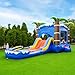 HeroKiddo 14'x 26'x15' Ocean Shark Inflatable Water Slide Bounce House with Detachable Pool, 100% Commercial Grade PVC Vinyl, Include Basketball Hoop & Blower, Wet Dry Combo for All Ages