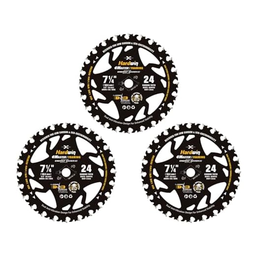 HARDWIN 7-1/4" Circular Saw Blades, 3pc 24T Carbide, Lightweight for Wood