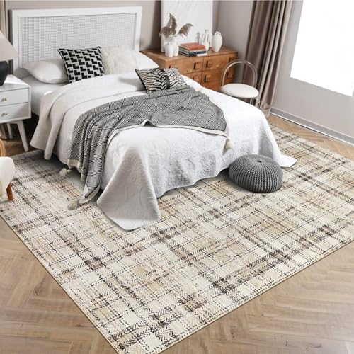 Tapete moderno GarveeHome lavado a máquina 8 x 10 beige miniatura 2