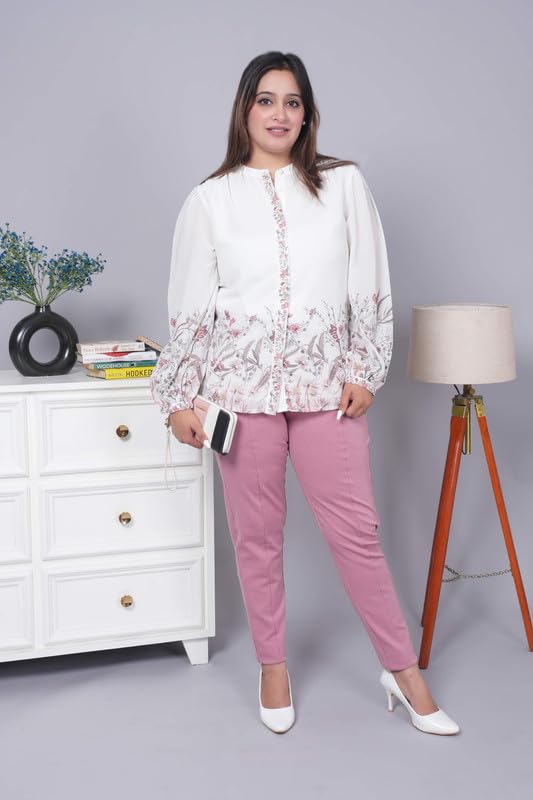 Image of Mlada Women's Solid Cotton Lycra High Waist Ankle Length Tummy Tucker Jeggings Trouser with 2 Side Pockets | Office Wear Summer Pants | Regular Fit, Stretchable, Comfortable & Stylish Everyday Bottoms