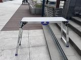 Work Platform Adjustable Height 25 to 35 inches Portable Folding Aluminum Step Ladder of Capacity 33