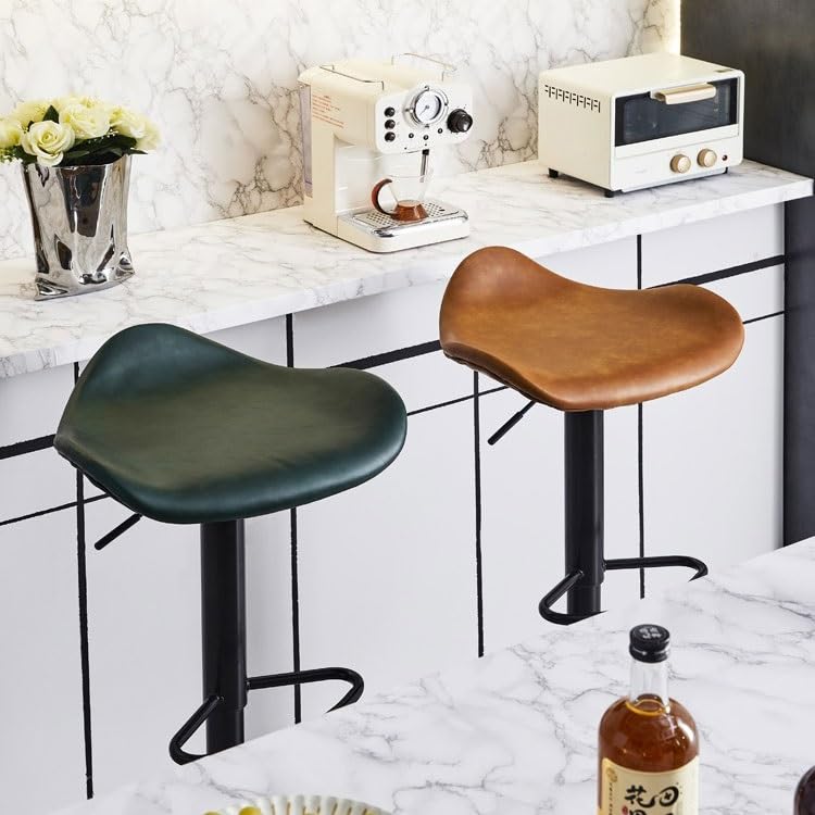 Tabouret de bar moderne en fer brun luxe pivotant et réglable pour un intérieur chic