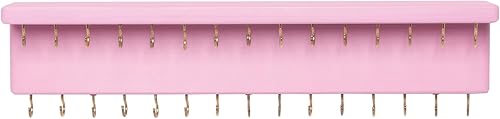 Miniatura 10 de SANY DAYO HOME Organizador de joyas con 24 ganchos y estante para cosméticos, 12 x 3 x 4 pulgadas, soporte de madera de pino rústico montado en la