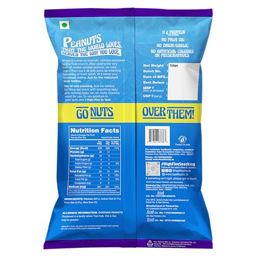 Image of Taali Roasted Salted Peanuts | Bharuchi Nuts | No Palm Oil, Rich in Protein, Not Fried, 150g (Pack of 3)
