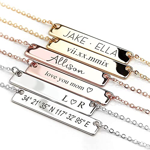 MignonandMignon Roman Numerals Wedding Date Necklace Engraving Special Date Personalized Wedding Gift Special Occasion Mother's Day Gift - 4N