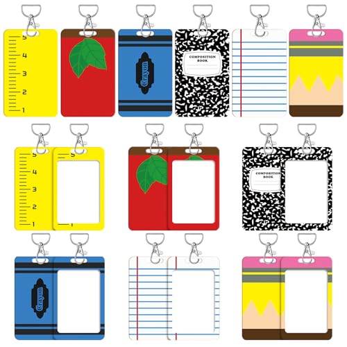 Lot de 6 porte-badges d'identification Colarr avec cordons mignons pour le personnel