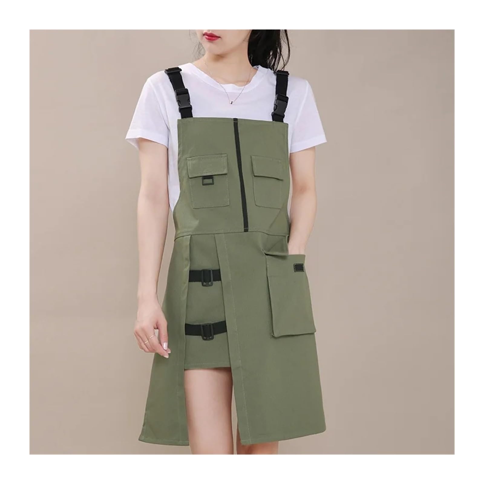 Schürze mit Kreuzrücken Baumwollschürze Gardening Works Canvas-Latzkleid mit überkreuztem Rücken for Art Studio Coffee Shop Antifouling-Uniform