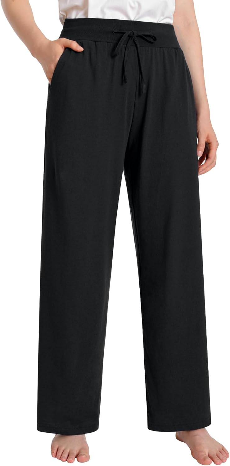 Latuza Women's High Waisted Lounge Pants Petite Length Wide Leg