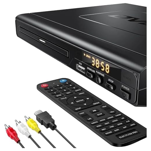 DVD Players for TV with HDMI, DVD Players That Play All Regions, Simple DVD Player for Elderly, CD Player for Home Stereo System, Included HDMI and RCA Cable