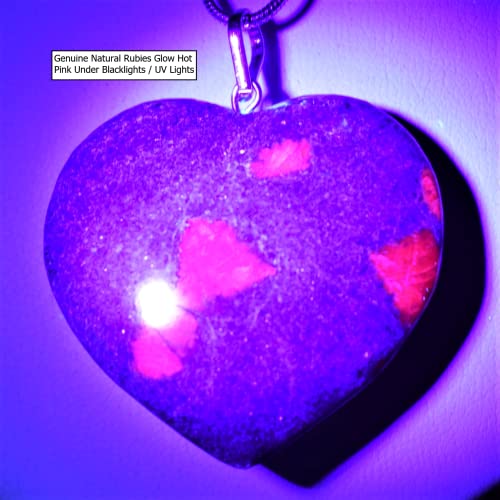 Zenergy Gems Charged Natural Himalayan Gemstone Crystal Puffy Heart Pendant Necklace + 20" Silver Chain + Selenite Charging Heart [Included]4