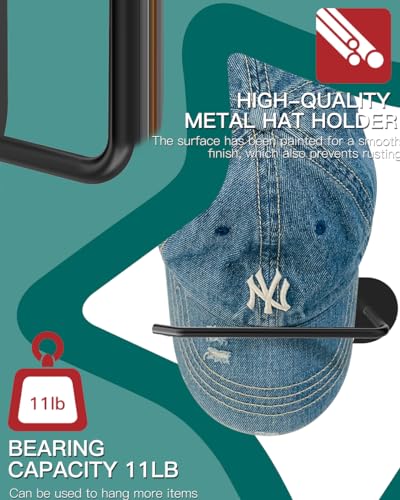 hzzycer Suportes para chapéus para bonés de beisebol, pacote com 2 cabides de aço inoxidável para or