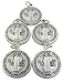 Religious Gifts Lot of 5 Silver Toned Base Tone Saint Benedict Protection From Evil Sacremental Devotion 1 Inch Medal