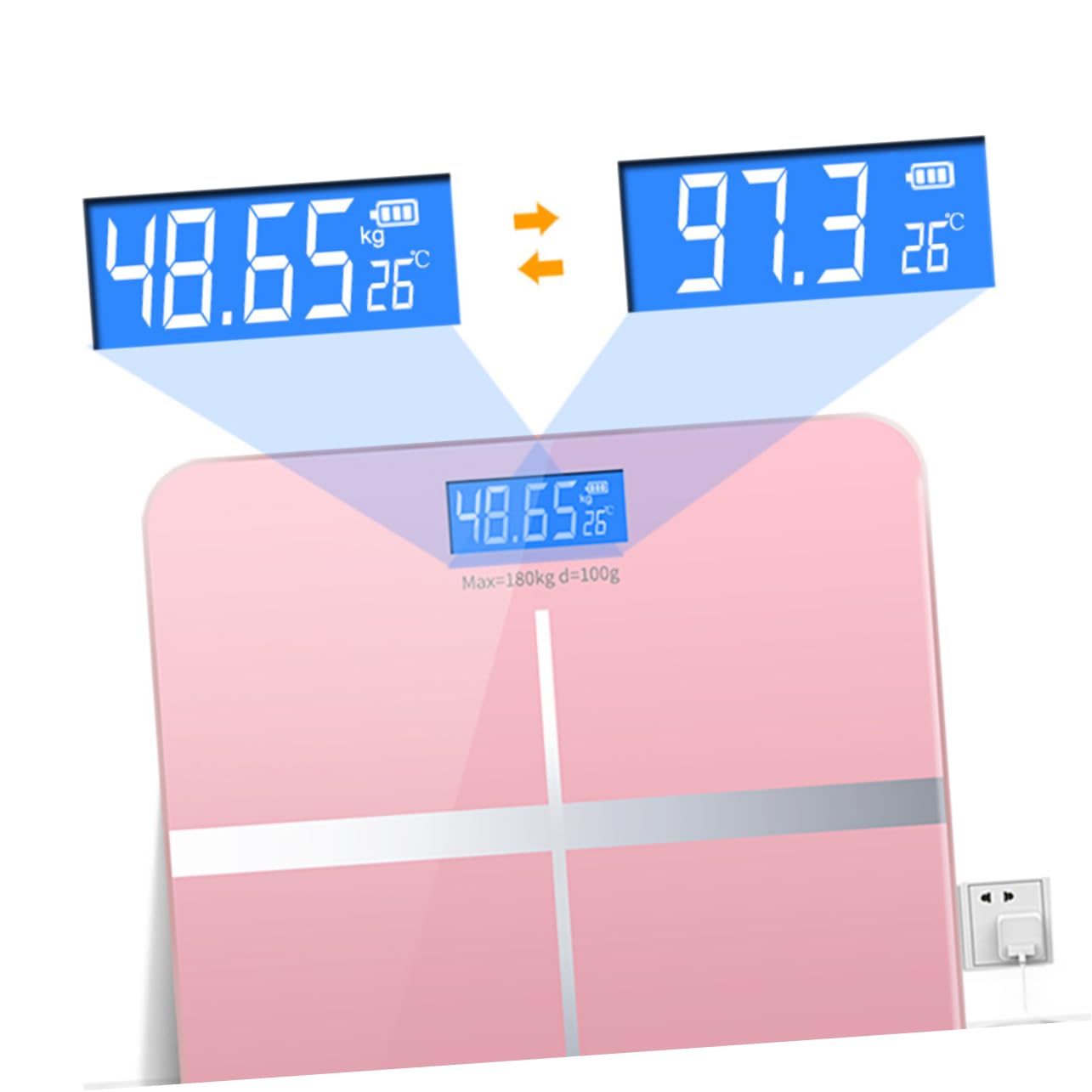 VALICLUD Balance Numérique Créative Avec Écran Grand Format Impédancemètre Connecté Intelligent Pour Adultes Et Femmes Rechargeable Usb or Rose