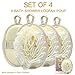 CROVIN Shower Puff 4 Pack Bath Sponge Shower Loofahs Pouf Large 7x5 Premium Exfoliating Mesh Puffs for Women and Men-Elastic Hand Strap Body Brush to Soothe, Cleanse Your Skin