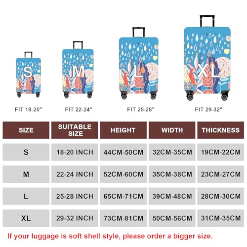 Image of WUJIAONIAO Travel Luggage Cover Baggage Suitcase Cover Protector Skins 18-32 Inch, rainy season, S (for 18--20 inch luggage), Fashion
