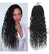 24 Inch Deep Faux Locs Crochet Hair Goddess Locs Crochet Hair for Women Faux Locs Crochet with Cu...