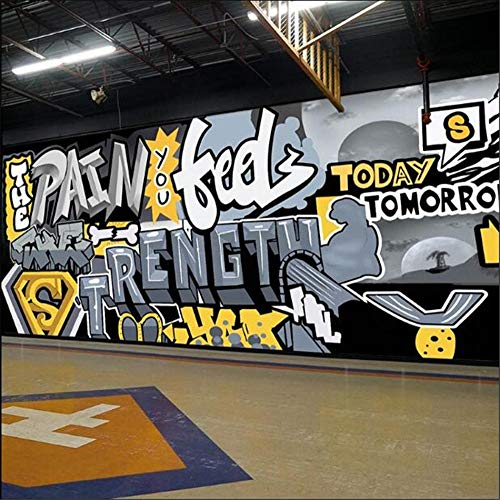 Papier peint 3D graffiti pour moderniser un mur de bar internet