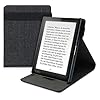 kwmobile Custodia Compatibile con Kobo Aura Edition 1 – Cover Fascia e Leggìo Verticale – e-Reader Flip Case – Protezione Grigio Scuro