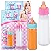 ArtCreativity Magic Baby Bottles, Set of 4, Includes 2 Juice and 2 Milk Baby Doll Bottles with Disappearing Liquid, Baby Doll Accessories for Girls, Pretend Play Toys for Hours of Imaginative Play