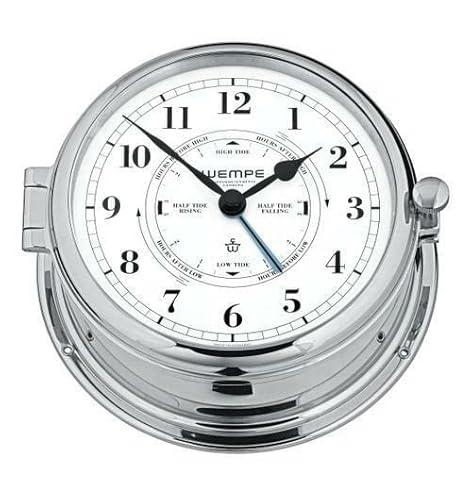 Wempe Cw460005 Admiral Ii Brass Chrome Plated Tide Clock 185 X 70Mm White/Black Arab. #TOP21