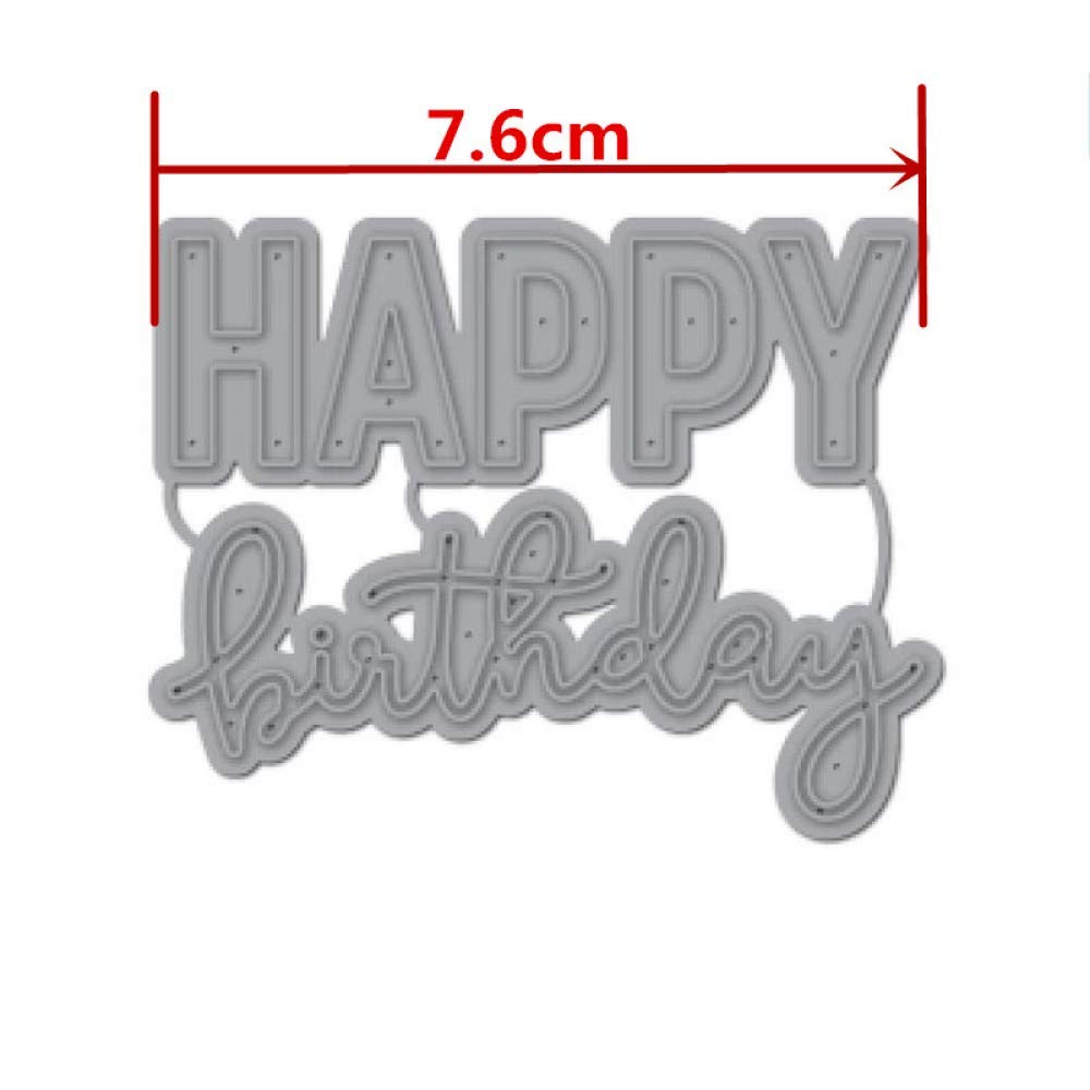 Stencil Per Lettere "Happy Birthday Fustelle" In Metallo Per Scrapbooking E Decorazioni Fai Da Te – Compleanno Creativo - 2