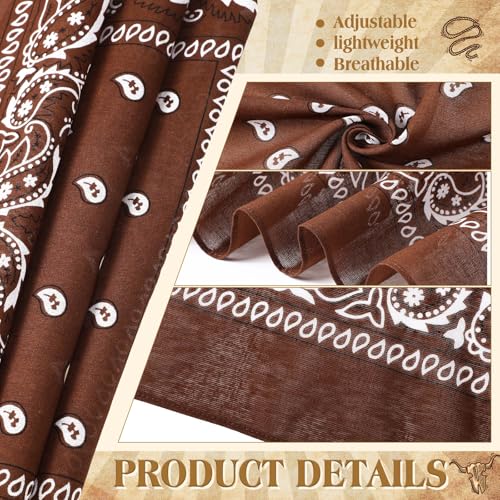 Image of Chicingyou Cat Dog Bandana Collar & Owner Matching Paisley Pattern Bandana Women Headband Square Scarf Headwear Puppy Scarf for Small Dog Adjustable Cat Collar Triangle Neckerchief Handkerchief(Brown)