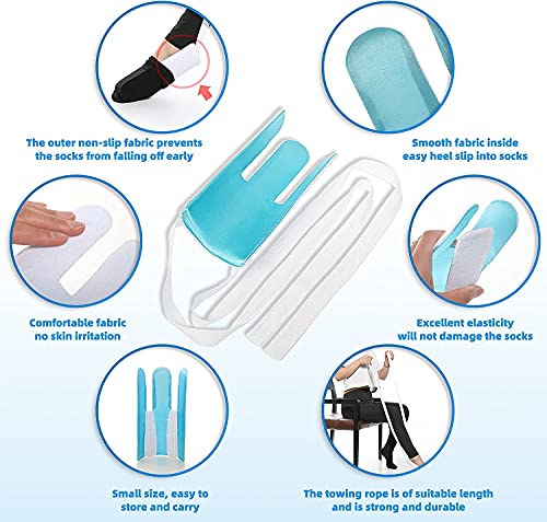 image for ZIME Fairman Socks Aid Easy on and Off Stocking Slider Pulling Assist 