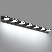 Vista 24 de Lámparas LED modernas para tocador de baño, 3 luces, 5CCT, regulables, luces de tocador negro mate para accesorios de iluminación de baño sobre