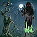 Halloween Grim Reaper Costume with Glowing Red Eyes for Kids, Glow in the Dark Phantom Costume with Scythe Chain Gloves