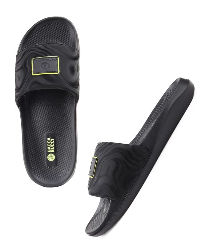 Image of Bacca Bucci Hologlide Men's Comfort Slides | Cushioned EVA Footbed | Anti-Slip Sole | Lightweight Everyday Sliders