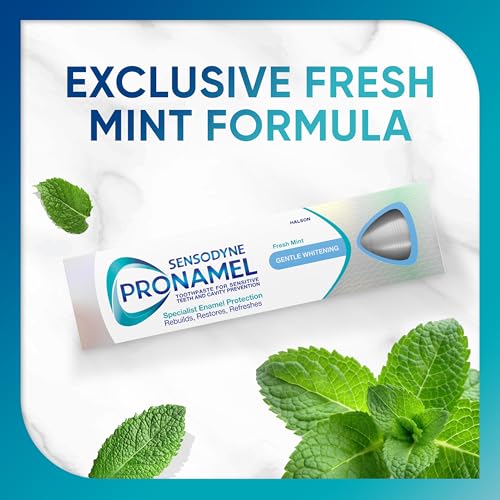 sensodyne pronamel gentle teeth whitening enamel toothpaste for sensitive teeth to reharden and strengthen enamel amazon exclusive fresh mint - 4 ounces pack of 4