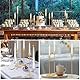 BARAKYEG Kerzenständer Gold 9 Set Neu Kerzenhalter Hochzeit Kerze Stand Hoch Kerzenleuchter,Kegelkerzenhalter für Party Hochzeit Deko Tabelle Geburtstag Abendessen Kerzenhalte Vintage Deko Gold