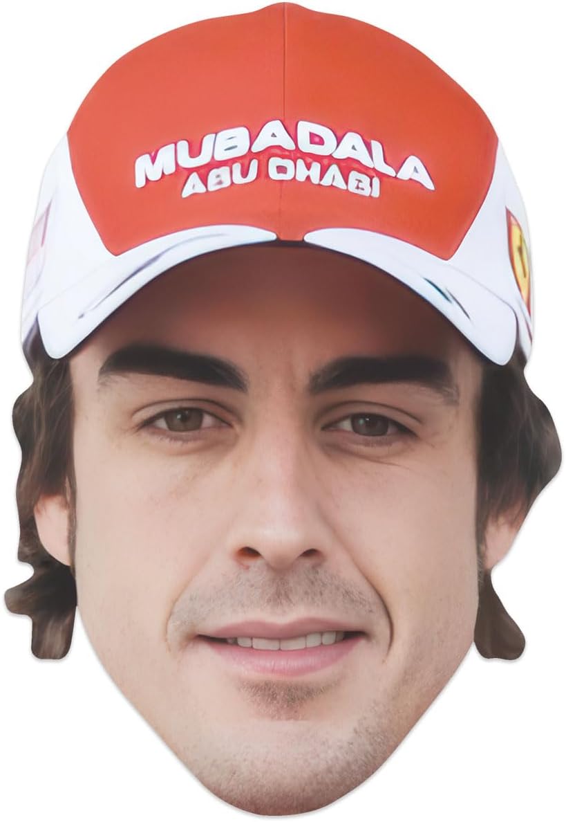 STAR CUTOUTS CM280 Fernando Alonso Cardboard Face Mask - Formula 1 Racing Party Fancy Dress