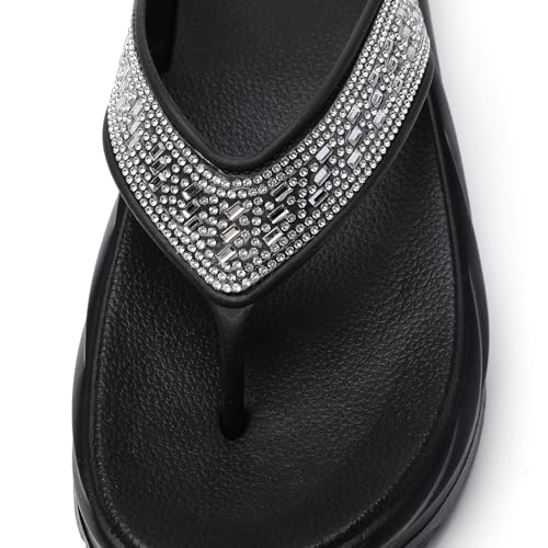 Women’s Flip Flops Arch Support Mid Platform Sandals Wedge Flip Flop Thong Slippers Chunky Slide Sandals4