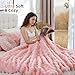 Smoofy Faux Fur Throw Blanket for Couch – Blush Pink Fluffy Cozy Rabbit Fleece, Plush Soft Bubble Blanket for Sofa & Bed, for Mom, Warm Fuzzy Home Room Decor Throw 50