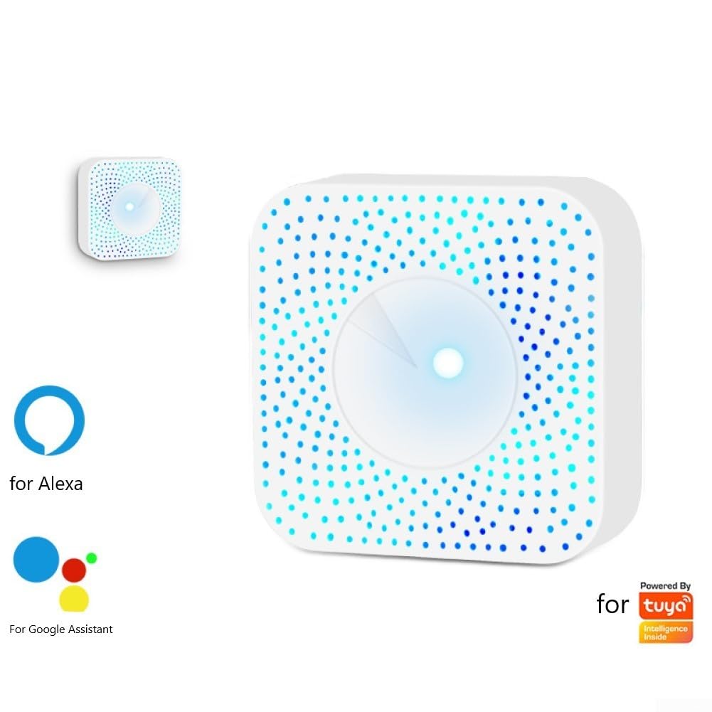 Probador de calidad del aire, para Tuya para Zigbee 6 en 1 Monitor de temperatura, humedad, PM2.5 y dióxido de carbono con control de voz compatible con Alexa y Google (para Zigbee)