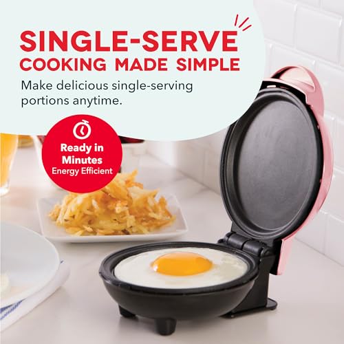 Dash Mini Maker Griddle - Compact Griddle for Creative Homemade Treats - PTFE nonstick surface, Quick Heat-Up System & Space-Saving Design - Pink by DASH - Image 3