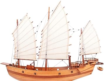 Old Modern Handicrafts B405 27 in. Chinese Junk Model Ship Natural