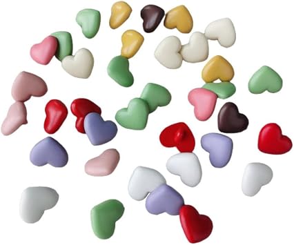 36Pcs Heart Resin Sewing Buttons Assorted Colors Size 2/3 Inch 17mm | Plastic, Arts & Crafts Decoration Collections, One Hole, Sewing Craft Buttons, Favorite Findings Basic Buttons
