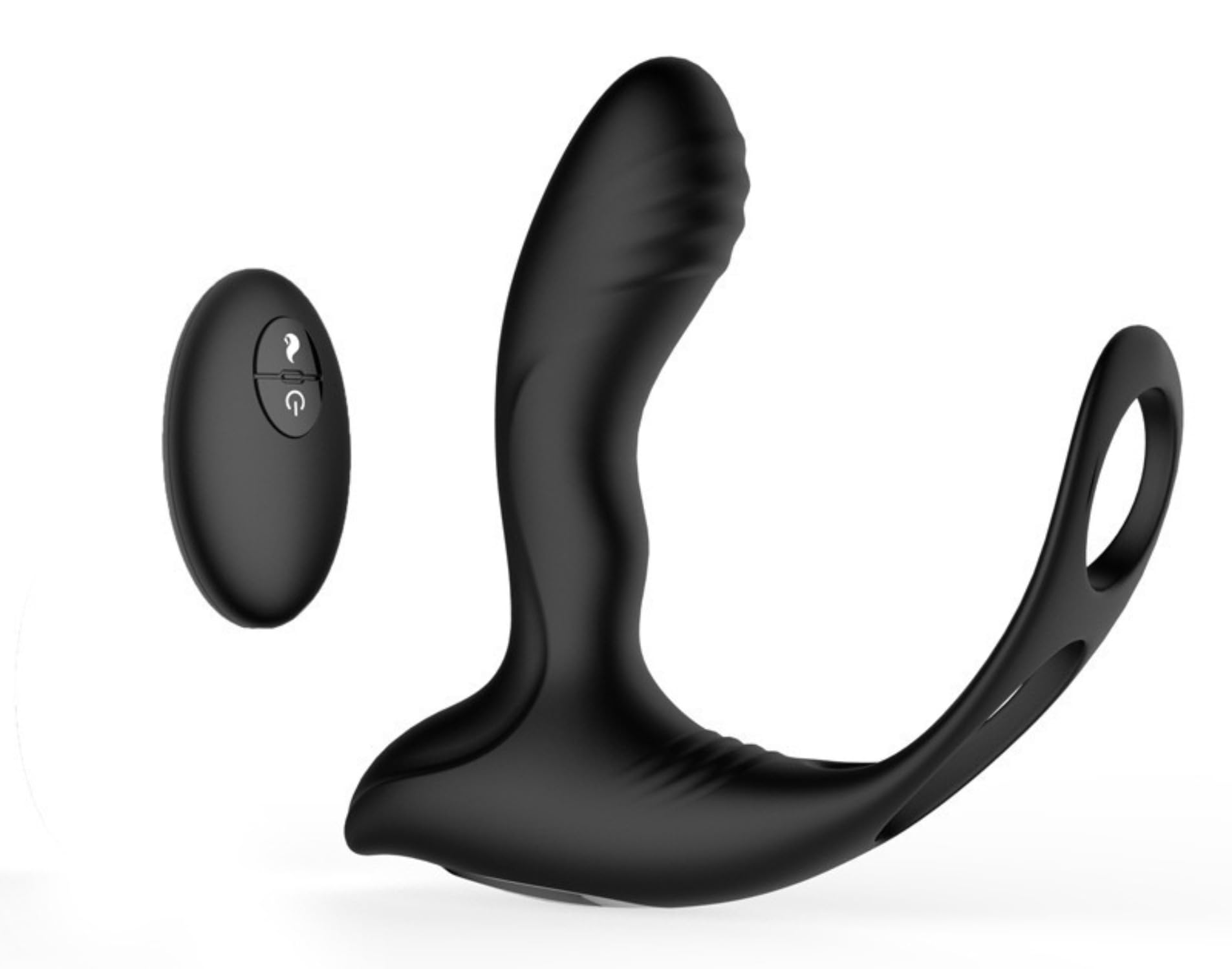 Masseur en silicone, 10 modes de vibration, masseur prostatique, masseur du point G, noir