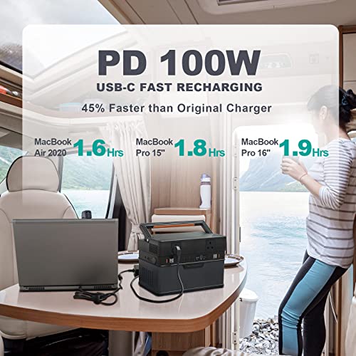 ALLPOWERS Portable Power Station, 606Wh MPPT Solar Generator, with 2x