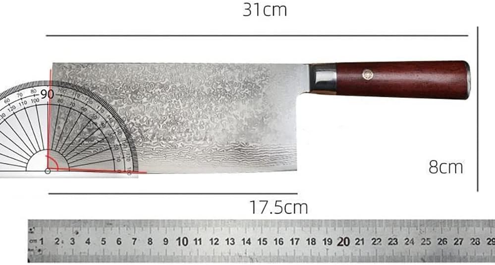 Meat Cleaver,Cleaver Knife, Damascus Knife 67 Layers 10Cr15MoV Damascus Steel Kitchen Knife 7 Inch Slicing Cleaver Knife With Patterns
