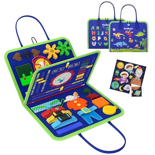 Image of Freebear Busy Board Toddler Travel Toys Sensory Toys for Toddlers 1 2 3 4, Montessori Learning Toys for Toddlers Activities Board, Educational Toys for 3 4 Year Old Boys Girls Gift, Dinosaur