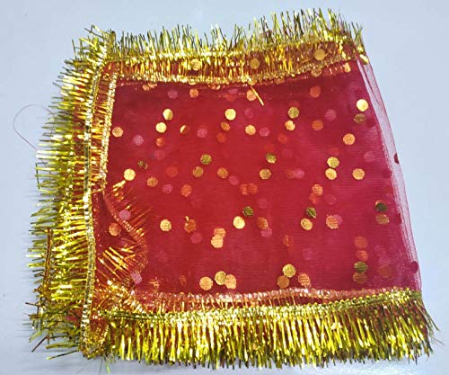 Puraveda Mata Ki Chunri (Red, 24 x 50 cm) - Pack of 5